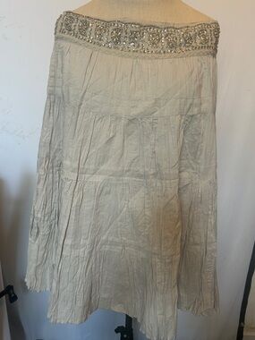 Vintage tiered,beaded maxi skirt